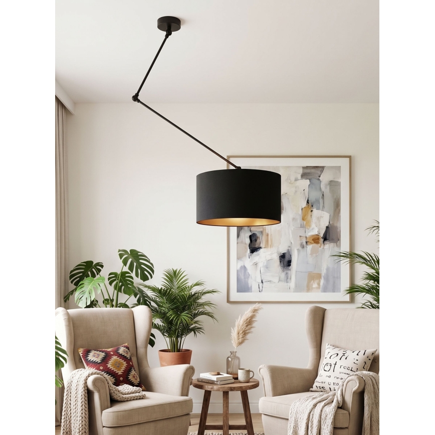 LED Podesivi luster na šipci GORTA 1xE27/60W/230V crna/zlatna