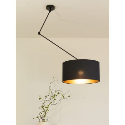 LED Podesivi luster na šipci GORTA 1xE27/60W/230V crna/zlatna