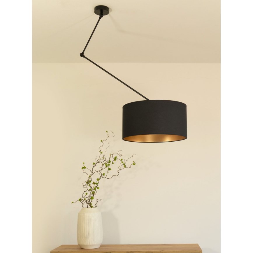 LED Podesivi luster na šipci GORTA 1xE27/60W/230V crna/zlatna