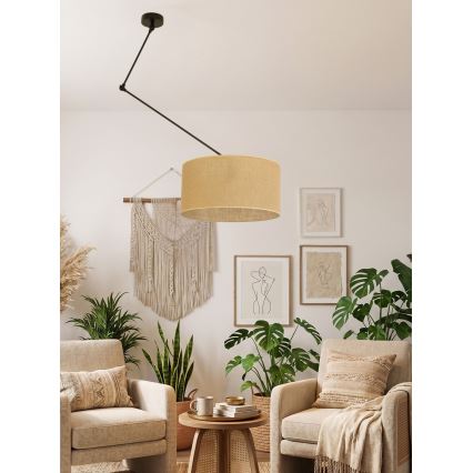 LED Podesivi luster na šipci GORTA 1xE27/60W/230V juta
