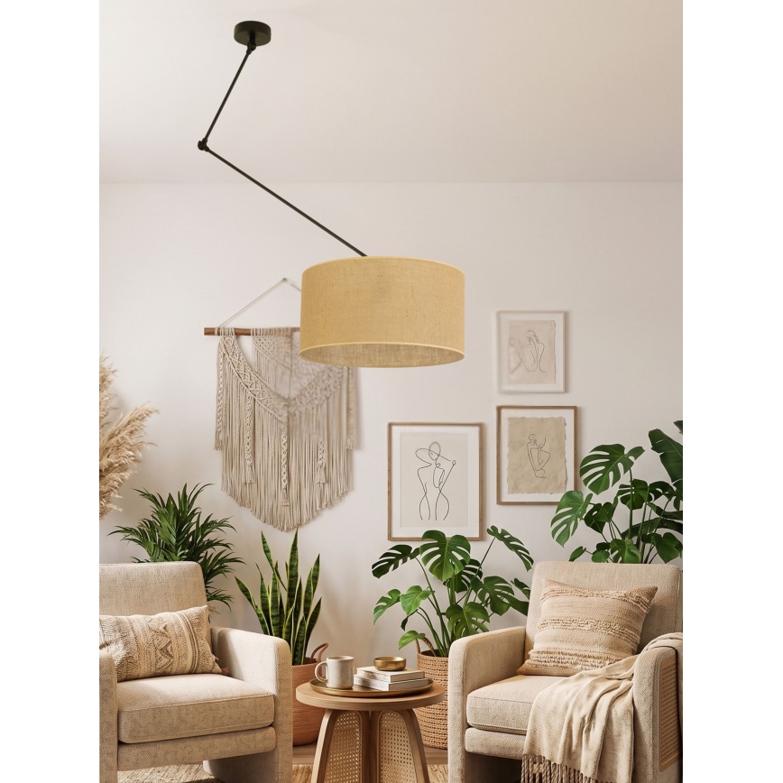 LED Podesivi luster na šipci GORTA 1xE27/60W/230V juta