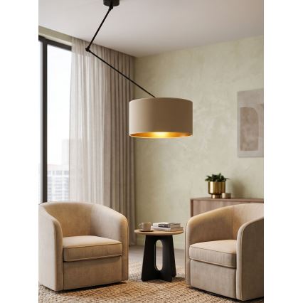 LED podesivi luster na štapu GORTA 1xE27/60W/230V bež/zlatna