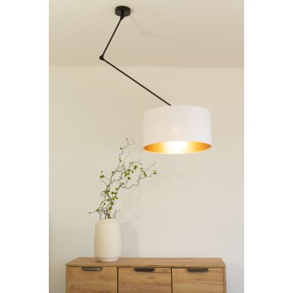 LED podesivi luster na štapu GORTA 1xE27/60W/230V bijela/zlatna