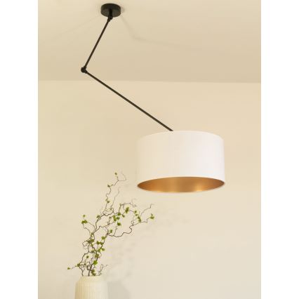 LED podesivi luster na štapu GORTA 1xE27/60W/230V bijela/zlatna