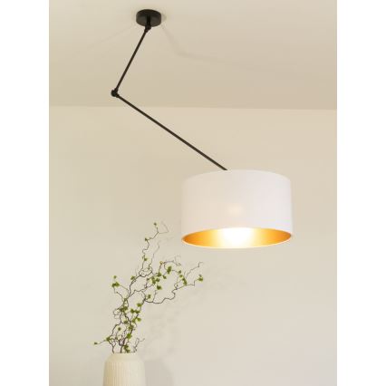 LED podesivi luster na štapu GORTA 1xE27/60W/230V bijela/zlatna