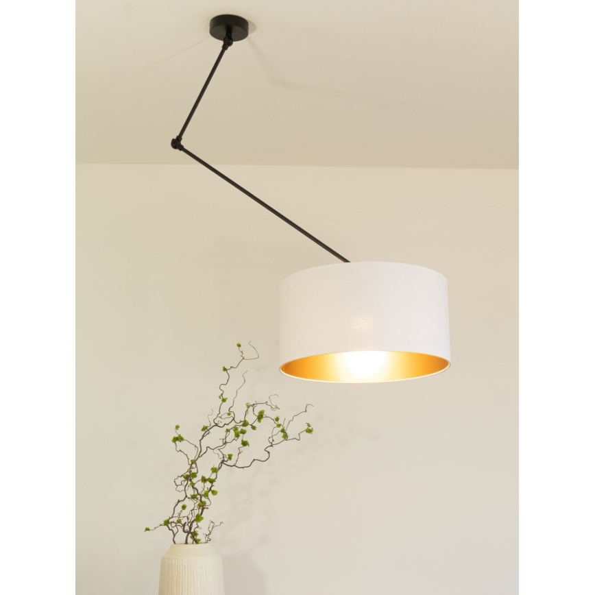LED podesivi luster na štapu GORTA 1xE27/60W/230V bijela/zlatna