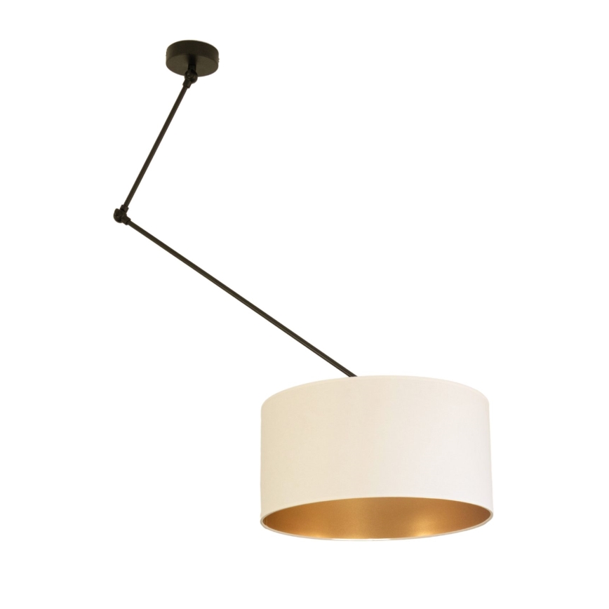 LED podesivi luster na štapu GORTA 1xE27/60W/230V bijela/zlatna