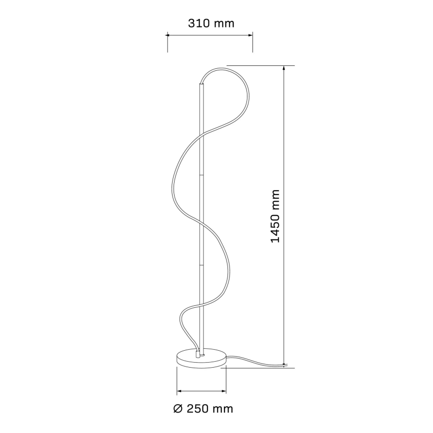LED Podna lampa EMMA LED/36W/230V crna