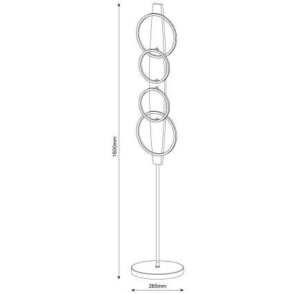 LED podna lampa MELISA LED/25W/230V borovina