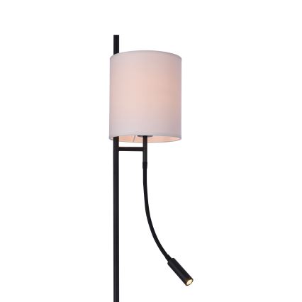 LED Podna lampa TOKYO 1xE27/40W/230V + LED/3W crna/bijela