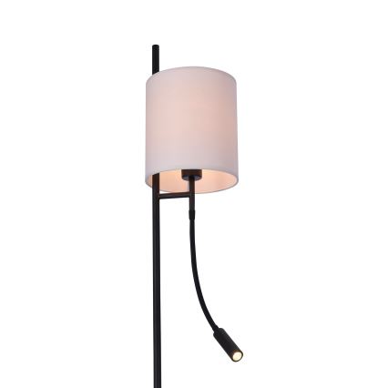 LED Podna lampa TOKYO 1xE27/40W/230V + LED/3W crna/bijela