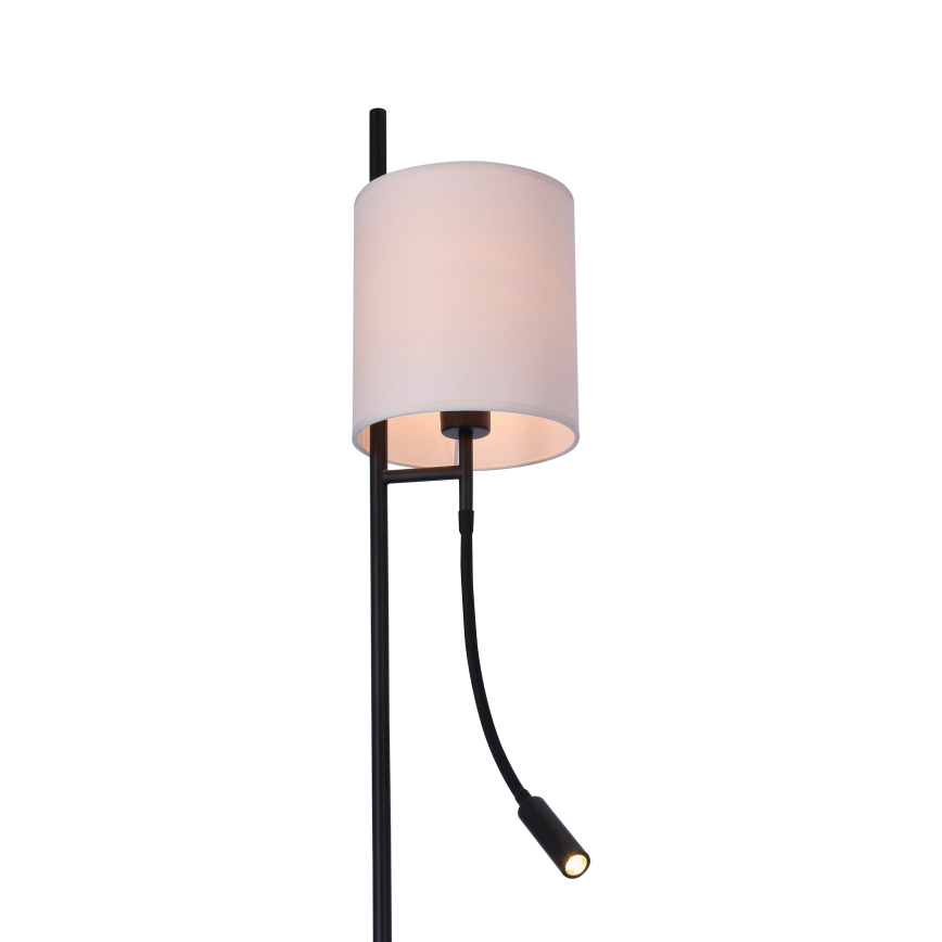 LED Podna lampa TOKYO 1xE27/40W/230V + LED/3W crna/bijela