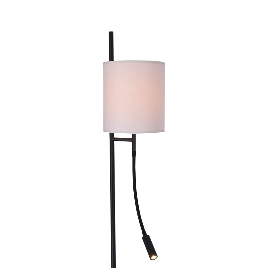 LED Podna lampa TOKYO 1xE27/40W/230V + LED/3W crna/bijela