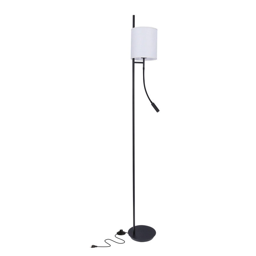 LED Podna lampa TOKYO 1xE27/40W/230V + LED/3W crna/bijela