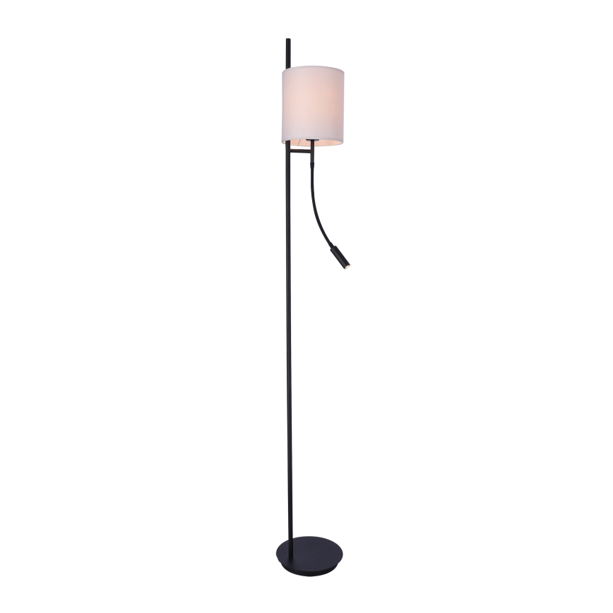LED Podna lampa TOKYO 1xE27/40W/230V + LED/3W crna/bijela
