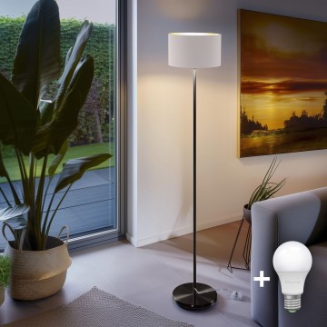 LED podna lampa TUNJA 1xE27/20W/230V promjer 30 cm crna/bijela