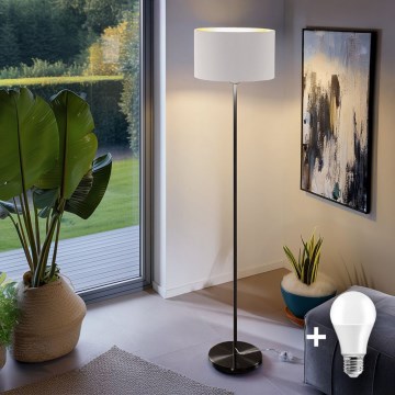 LED podna lampa TUNJA 1xE27/20W/230V promjer 38 cm crna/bijela