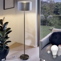 LED podna lampa TUNJA 1xE27/20W/230V Ø 30 cm crna/siva
