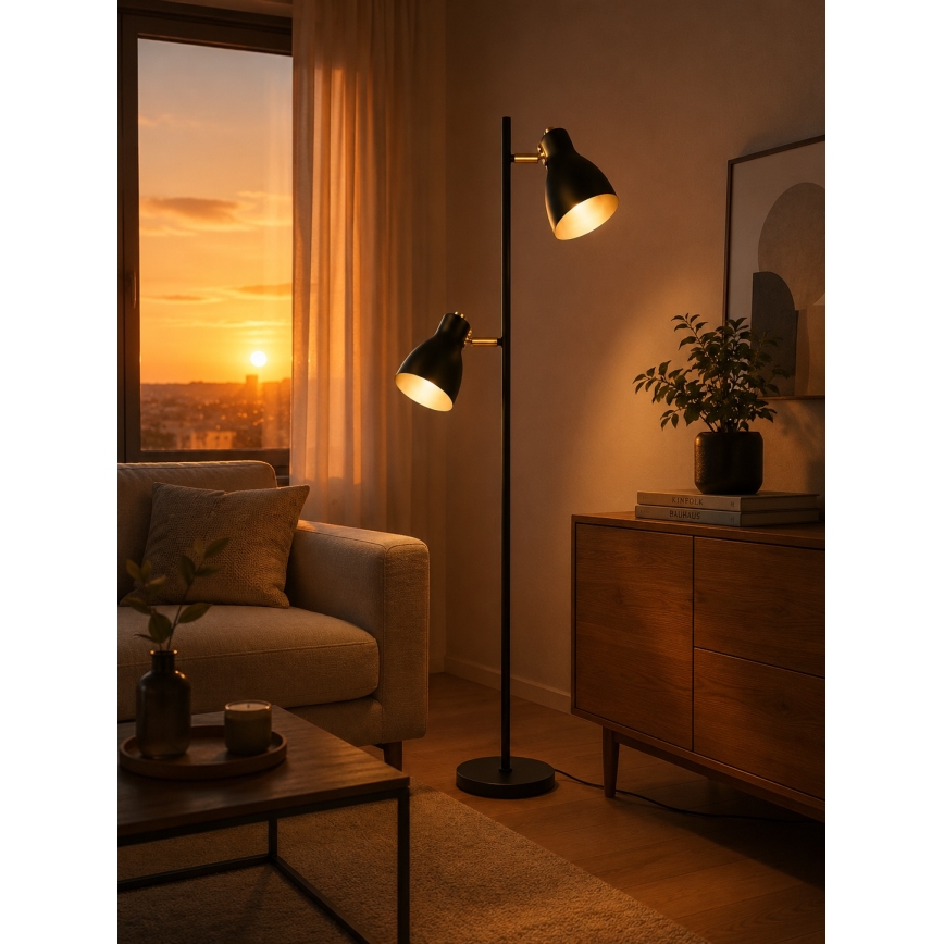 LED podna svjetiljka 1xE27/7W/230V 2700K crna