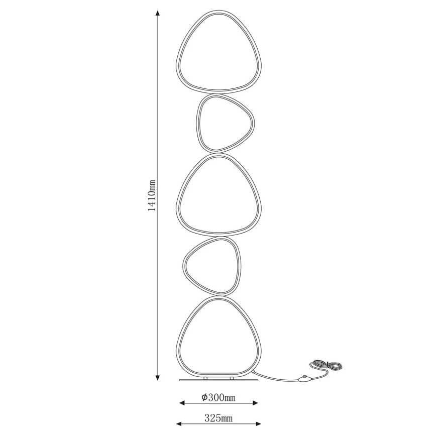LED podna svjetiljka PETRA LED/48W/230V crna