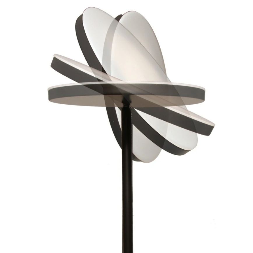 LED prigušiva podna lampa NORA LED/25W/230V 2200/3000/4000K + LED/5W 3000K crna + daljinski upravljač