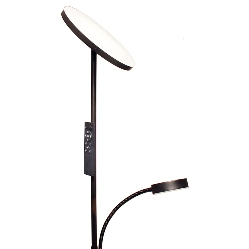 LED prigušiva podna lampa NORA LED/25W/230V 2200/3000/4000K + LED/5W 3000K crna + daljinski upravljač