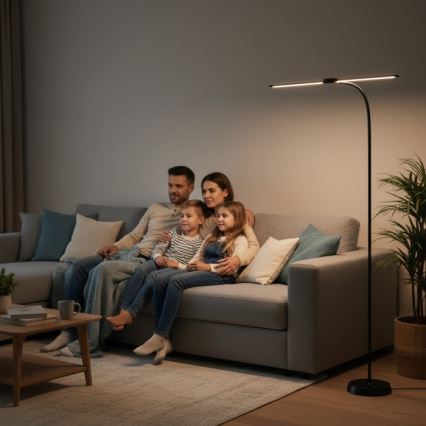 LED podna svjetiljka TEILO s mogućnošću prigušivanja LED/14W/230V 3000/4000/6000K crna