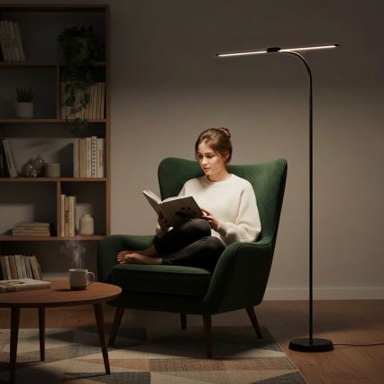 LED podna svjetiljka TEILO s mogućnošću prigušivanja LED/14W/230V 3000/4000/6000K crna