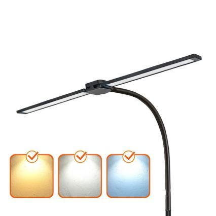 LED podna svjetiljka TEILO s mogućnošću prigušivanja LED/14W/230V 3000/4000/6000K crna