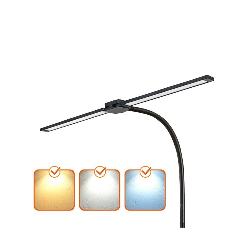 LED podna svjetiljka TEILO s mogućnošću prigušivanja LED/14W/230V 3000/4000/6000K crna