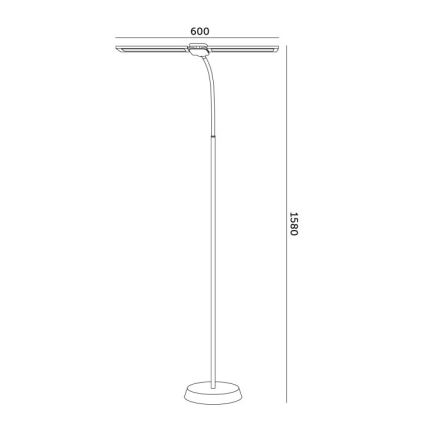 LED podna svjetiljka TEILO s mogućnošću prigušivanja LED/14W/230V 3000/4000/6000K crna