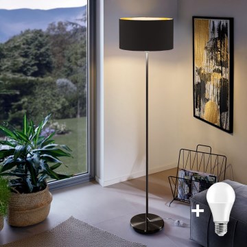 LED podna svjetiljka TUNJA 1xE27/20W/230V Ø 38 cm crna