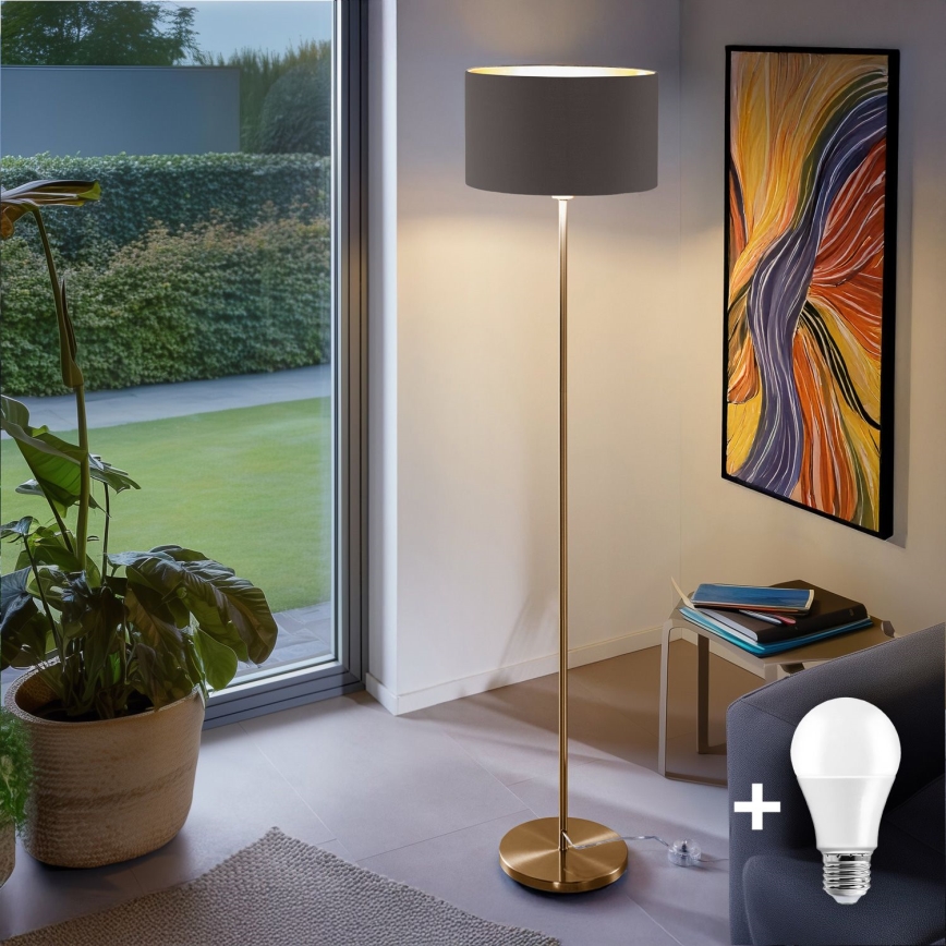 LED podna svjetiljka TUNJA 1xE27/20W/230V Ø 38 cm zlatna/taupe