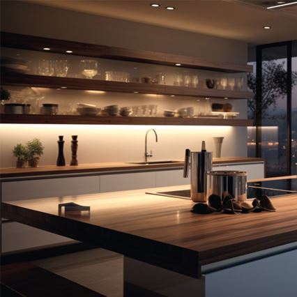 LED podpolna svjetiljka s utičnicama i USB priključcima LED/18W/230V 4000K srebrna