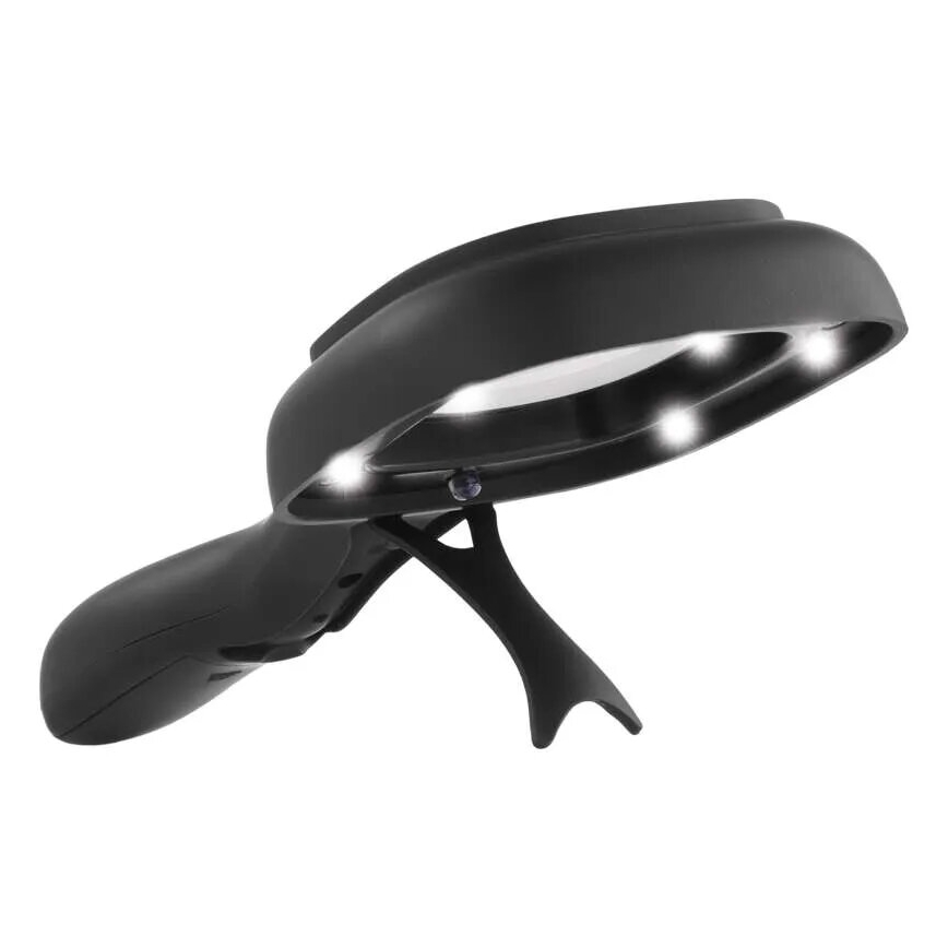 LED Povećalo 2,5xZOOM s pozadinskim osvjetljenjem i UV svjetlom LED/UV/2xAAA