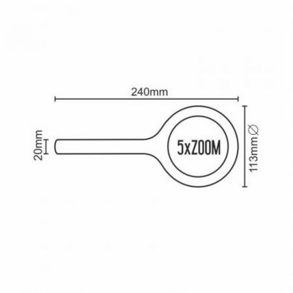 LED Povećalo 5×ZOOM s pozadinskim osvjetljenjem LED/3W/2xAA IP44