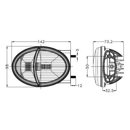 LED Prednje svjetlo za traktor LED/102W/10-30V IP69 5700K pravokutni