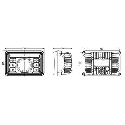 LED Prednje svjetlo za traktor LED/69W/10-30V IP69 5700K pravokutno