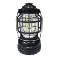 LED prenosiva kamperska lampa s prigušivanjem svjetla 3xLED/3W/3xAA IPX4 crna