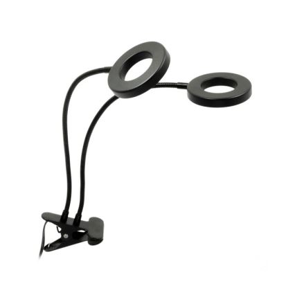 LED Prigušiva fleksibilna stolna lampa s kopčom za uzgoj biljaka VITARO 2xLED/4W/230V crna