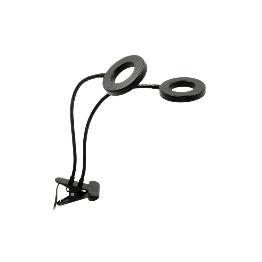 LED Prigušiva fleksibilna stolna lampa s kopčom za uzgoj biljaka VITARO 2xLED/4W/230V crna
