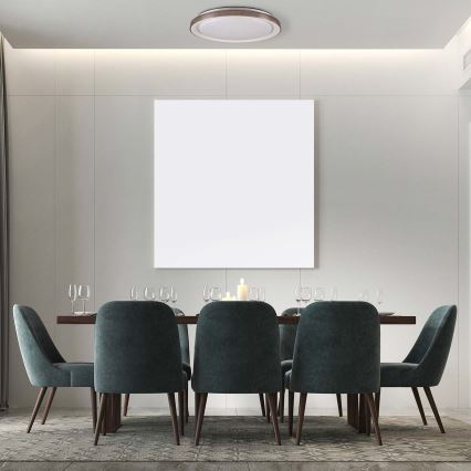 LED Prigušiva stropna svjetiljka za kupaonicu GRAŻYNA LED/72W/230V 3000-6000K pr. 51 cm IP44 siva + daljinski upravljač