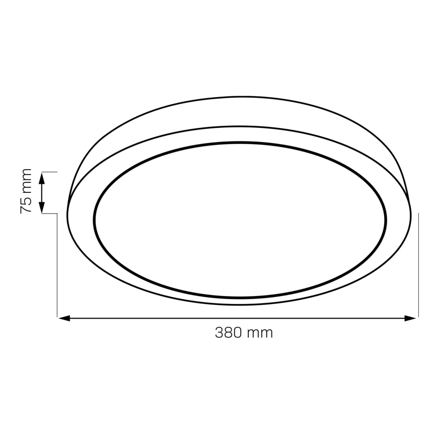 LED Prigušiva stropna svjetiljka za kupaonicu HALINA LED/48W/230V 3000-6000K pr. 38 cm IP44 crna + daljinski upravljač