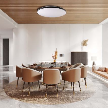 LED Prigušiva stropna svjetiljka KERN LED/80W/230V 3000-6000K pr. 80 cm crna + daljinski upravljač