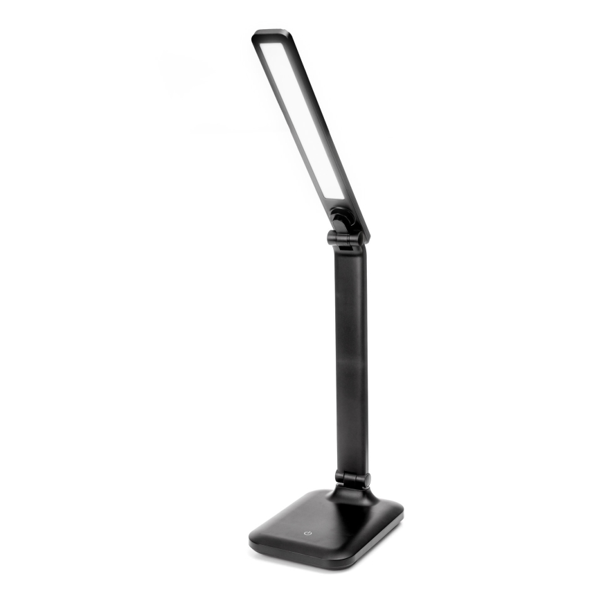 LED Prigušiva stolna lampa na dodir s bežičnim punjenjem i USB portom REMUS LED/5W/230V crna