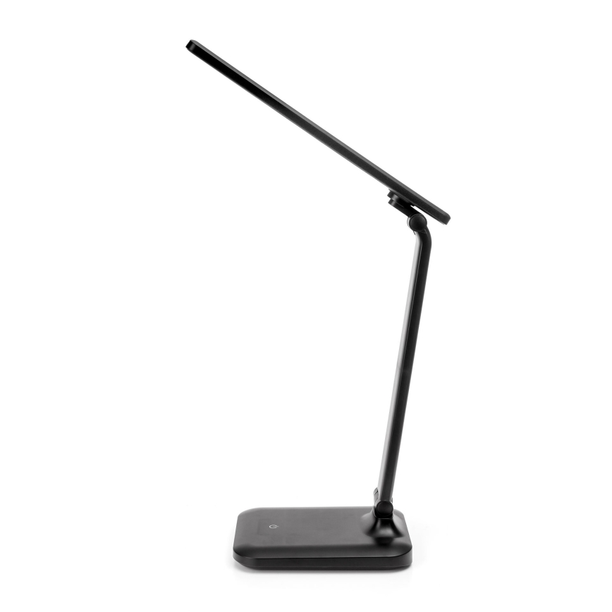 LED Prigušiva stolna lampa na dodir s bežičnim punjenjem i USB portom REMUS LED/5W/230V crna
