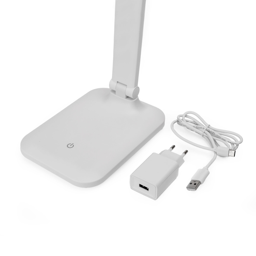 LED Prigušiva stolna lampa na dodir s bežičnim punjenjem i USB portom REMUS LED/5W/230V bijela