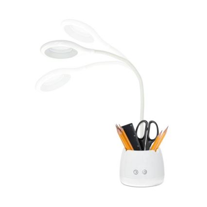 LED Prigušiva fleksibilna punjiva stolna lampa LUSIA LED/5W/5V 3000/4000K 1200 mAh bijela