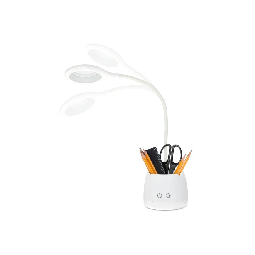LED Prigušiva fleksibilna punjiva stolna lampa LUSIA LED/5W/5V 3000/4000K 1200 mAh bijela