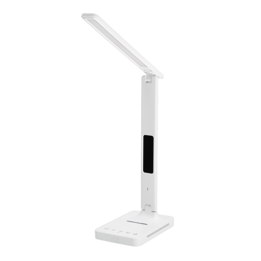 LED Prigušiva stolna lampa s QI bežičnim punjenjem, zaslonom i USB portom LED/7W/230V 3000-6000K bijela